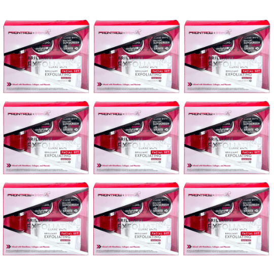 Luxxe White Brilliant: Complete 3-Step Exfoliating Facial System with Glutathione, Collagen & Placenta