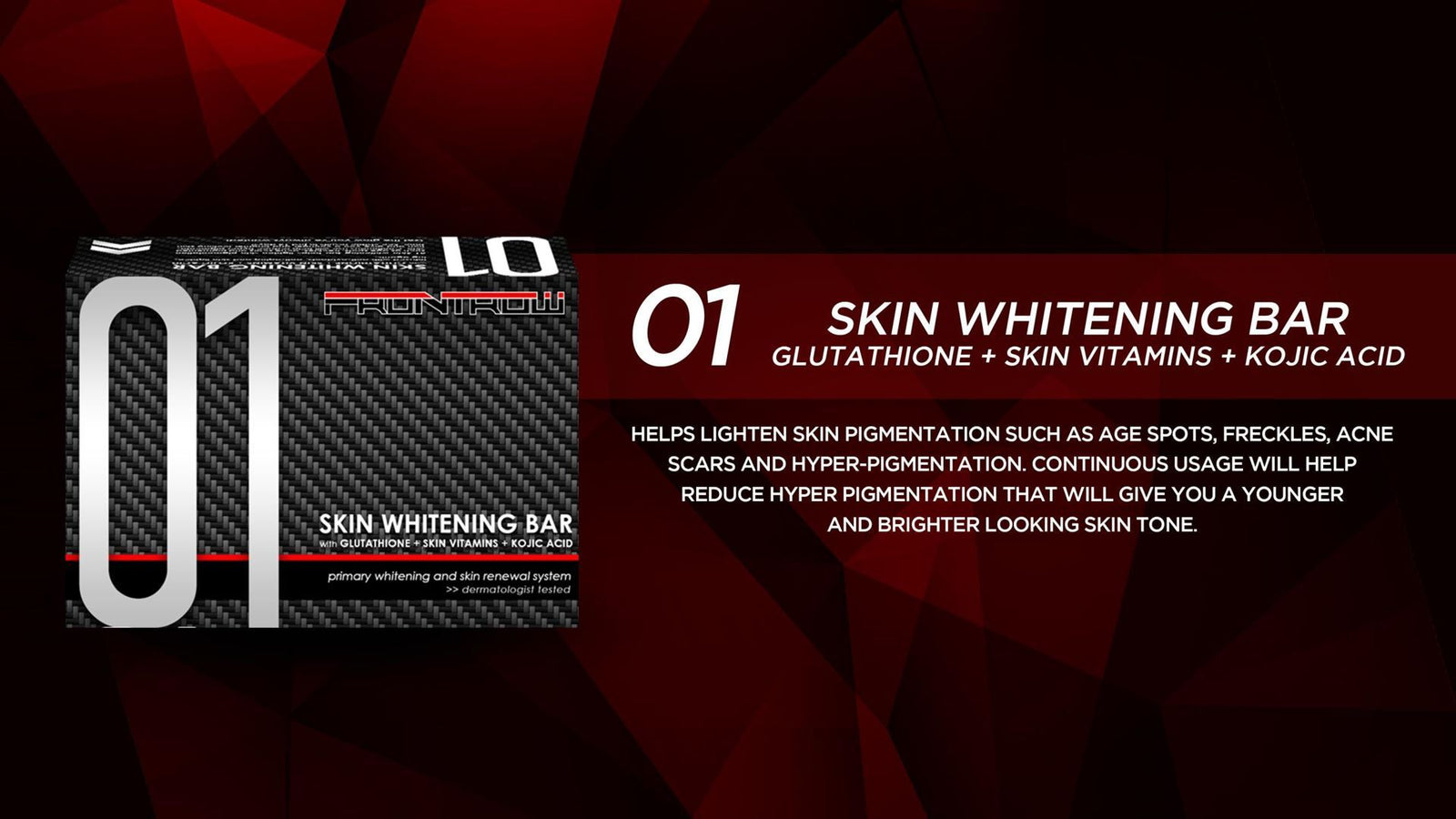 01 Skin Whitening Bar (Glutathione Skin Vitamins Kojic Acid)