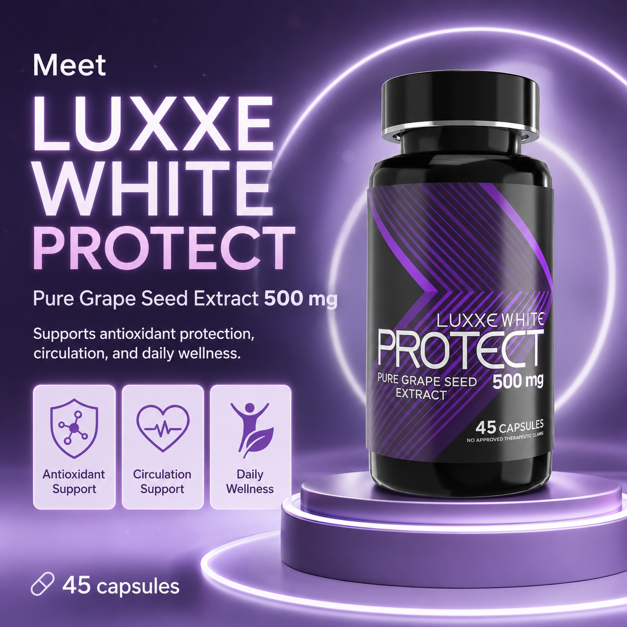 Luxxe White Protect grape seed extract supplement