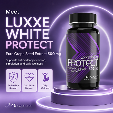 Luxxe White Protect bottle for safety guide