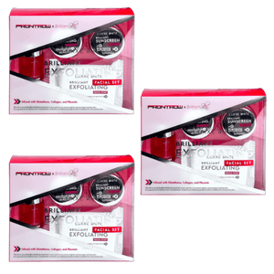 Luxxe White Brilliant: Complete 3-Step Exfoliating Facial System with Glutathione, Collagen & Placenta