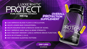 Luxxe White Protect Pure Grape Seed Extract 500 mg 45 Capsules Supplement