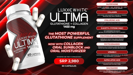 Luxxe White Ultima: The World's First All-in-One Skin System - Glutathione + Collagen + Oral Sunblock 1400mg