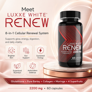 Luxxe White Renew: 8-in-1 Cellular Renewal System - Glutathione + Pure Barley + Collagen 2200mg