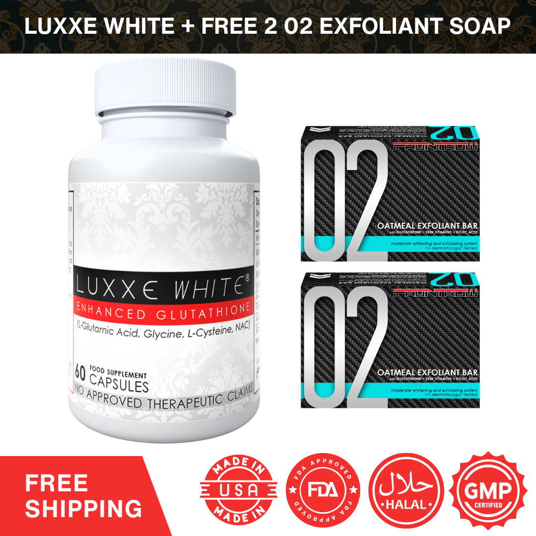 Luxxe White Glutathione + Free 2PCS 02 Oatmeal Exfoliant Soap